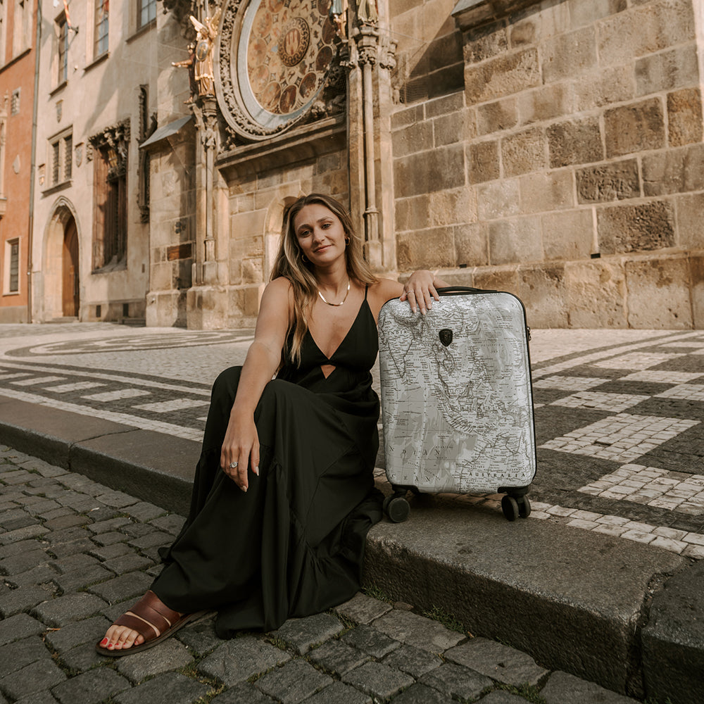 Journey 3G Fashion Spinner™ 3 Piece Luggage Set - Black/White Map