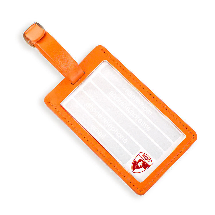 Orange Check Luggage Tag