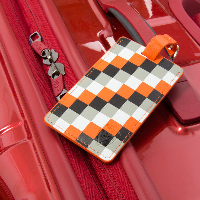 Orange Check Gepäckanhänger