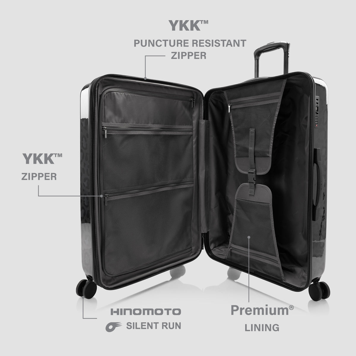 Elite Fashion Spinner® - Black Leopard 30 Inch Luggage