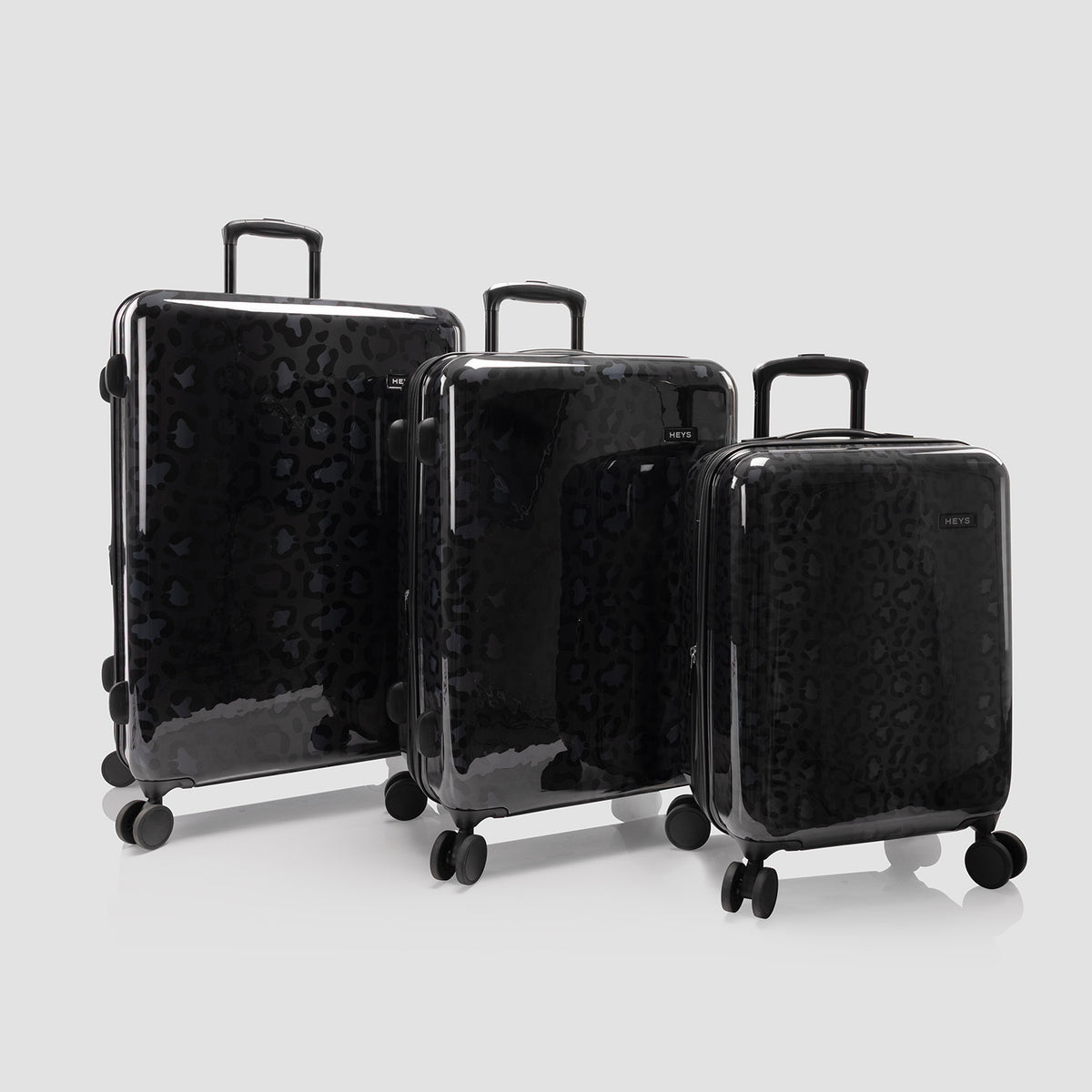 Elite Fashion Spinner® - Black Leopard 3 Piece Luggage Set