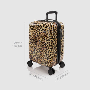 Valise cabine Elite Fashion Spinner® – Léopard marron 21 pouces