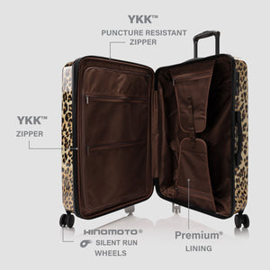 Elite Fashion Spinner® - Valise léopard marron 76 cm