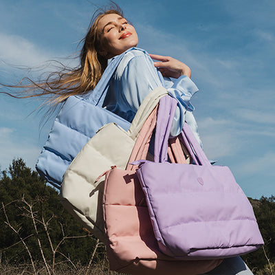 Heys Puffer Tote Bag Lavender – lifestyle