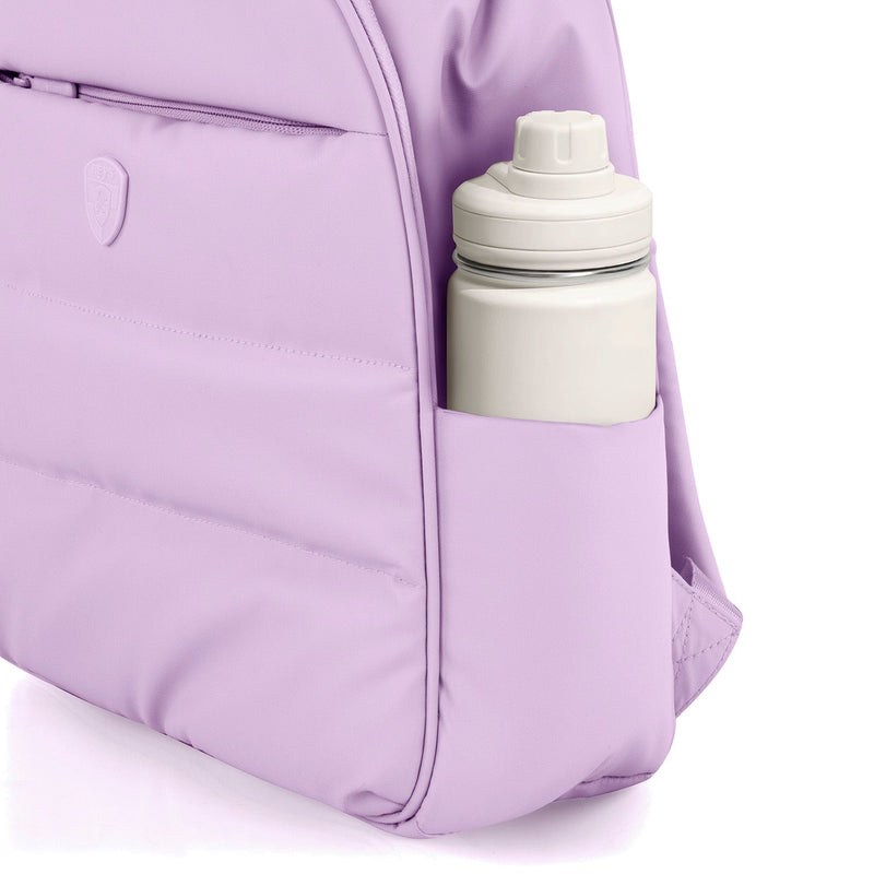 Heys Puffer Backpack Lavender – boční kapsy