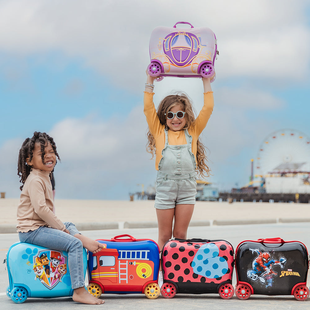 Lady Bug Ride on Luggage Light up Wheels Kids Luggage Kids Carry on Luggage