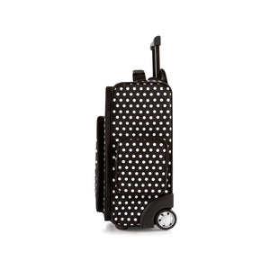 Valise souple pour enfants - Noir/pois blancs 