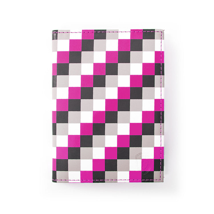 Pink Check Passport Holder