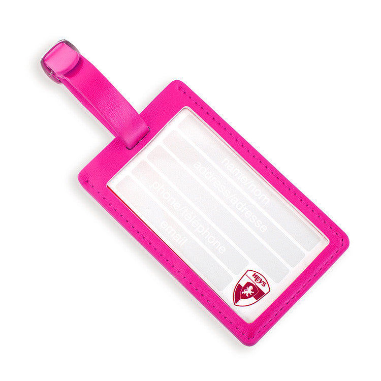 Pink Check Luggage Tag